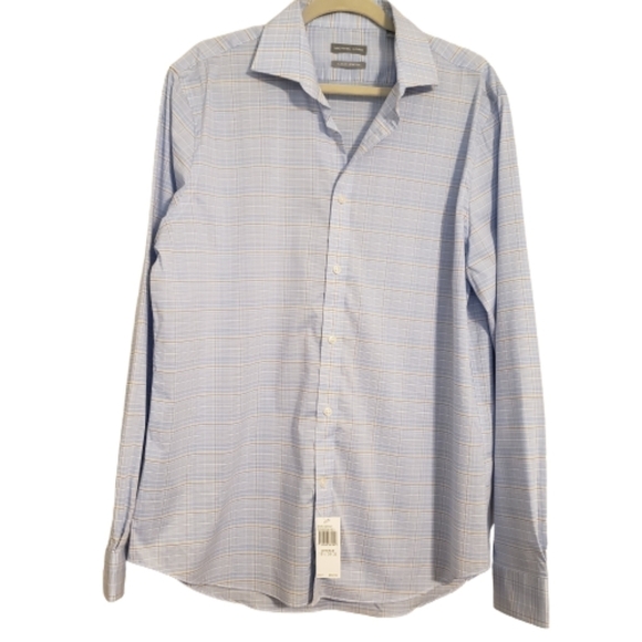 Michael Kors Slim Fit Stretch Ultra Blue size L 16 1/2 34/35 NWT - Picture 1 of 10